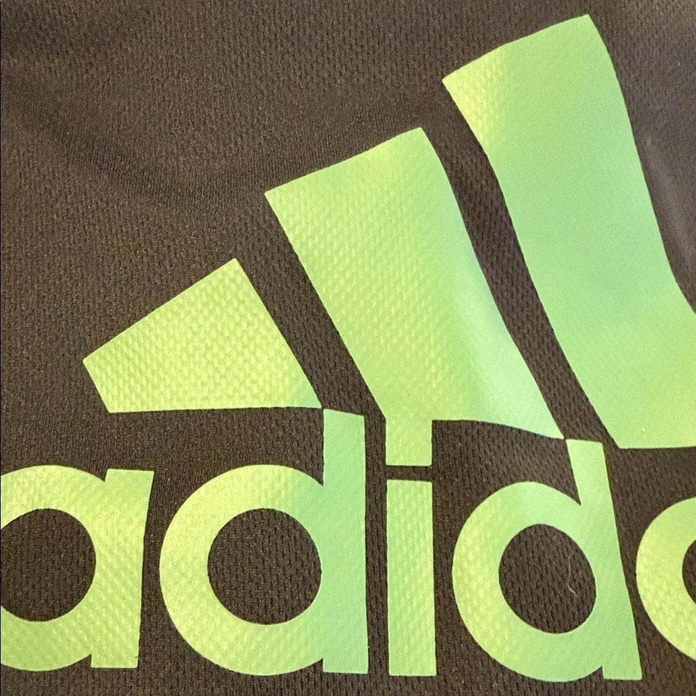 Adidas Boys Black Shorts with Green Logo 5 - Picture 3 of 3